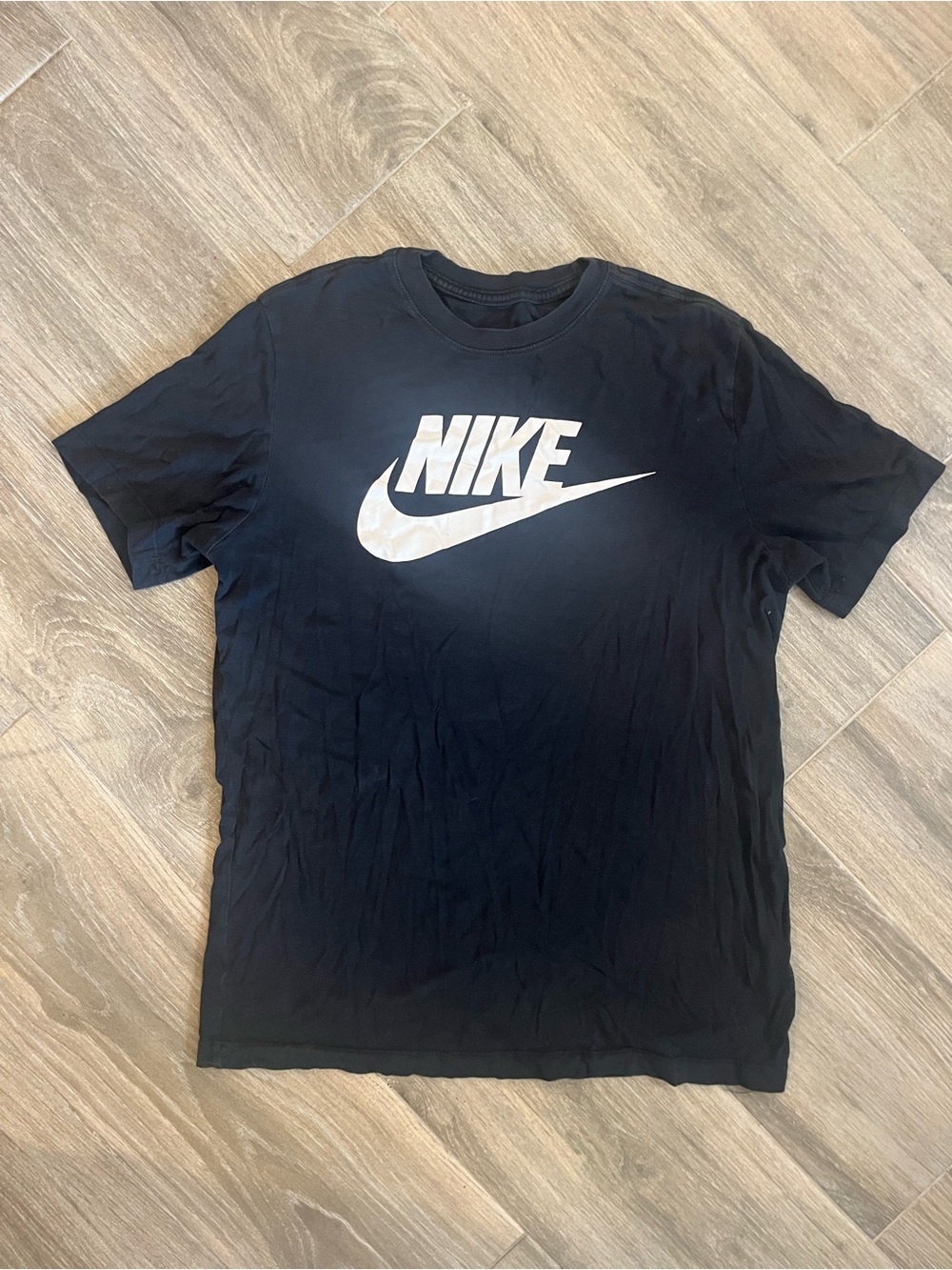 Nike Black Short Sleeve Tee with White Swoosh Logo